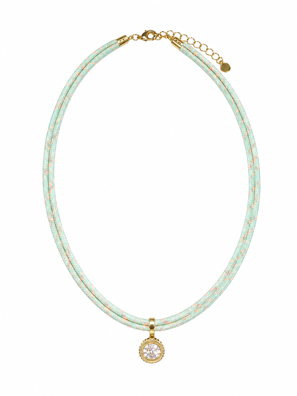 CHLOE DOUBLE CORD NECKLACE - MINT