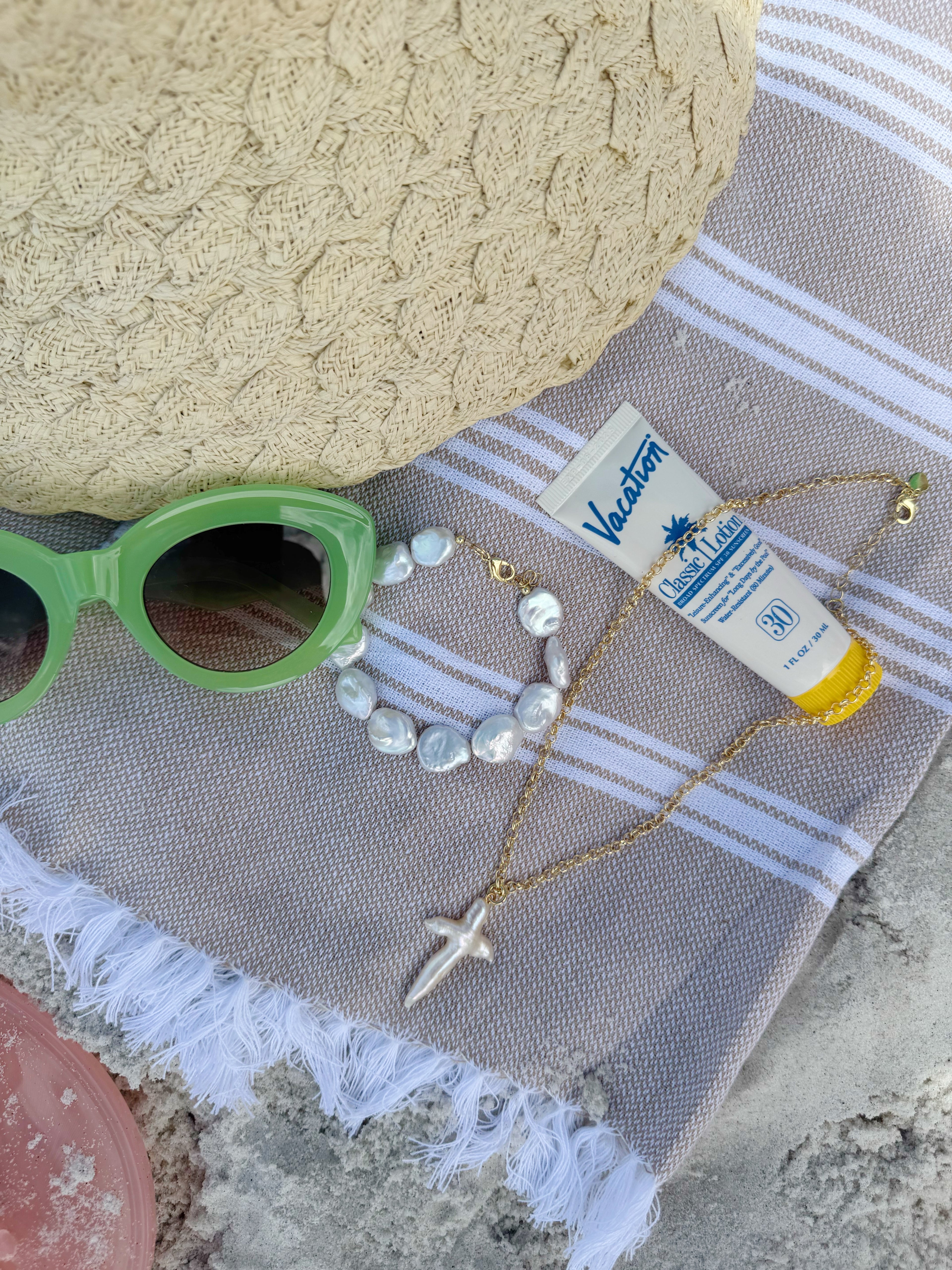 PALMER PEARL CROSS NECKLACE
