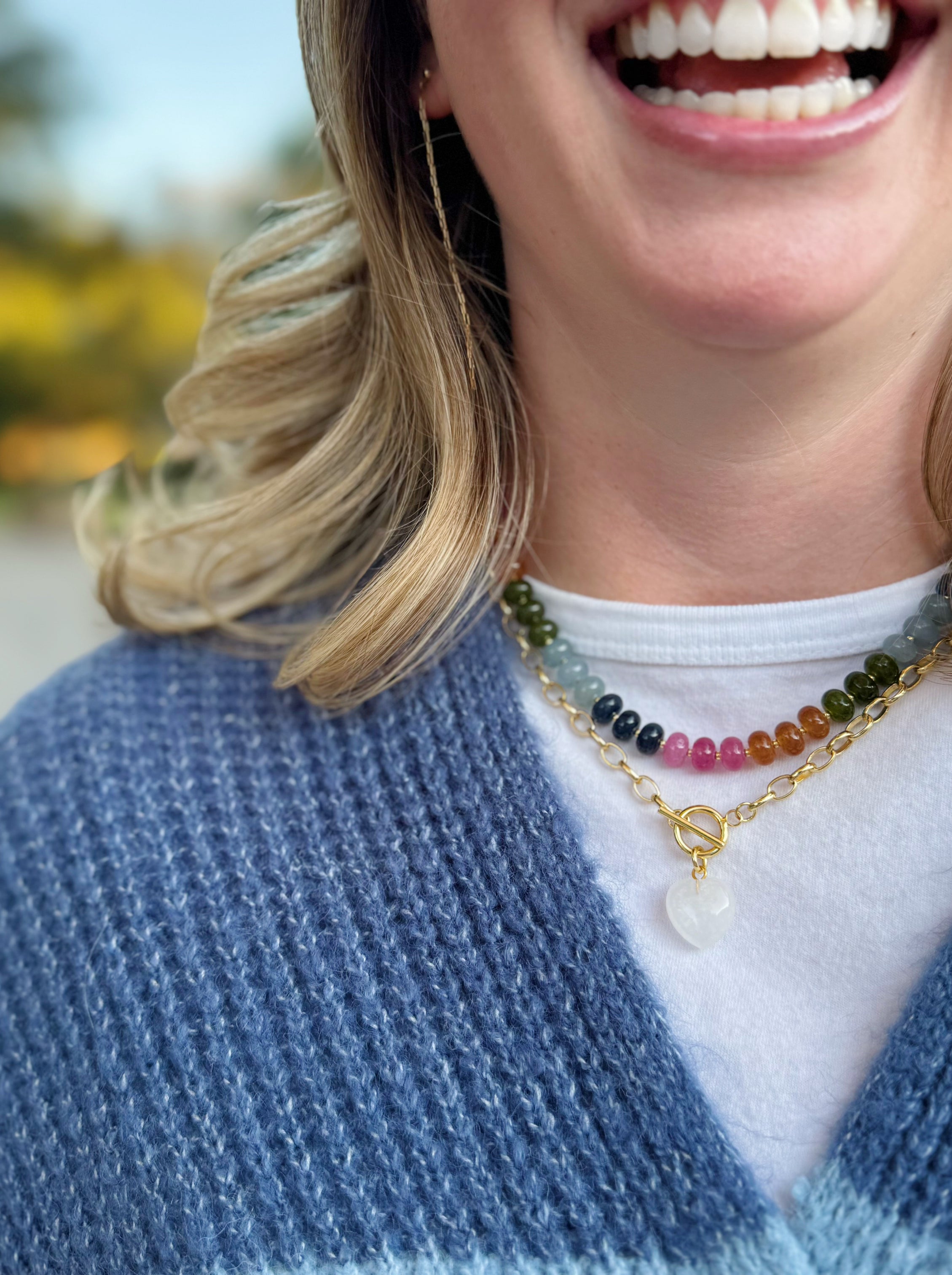 White Heart Necklace