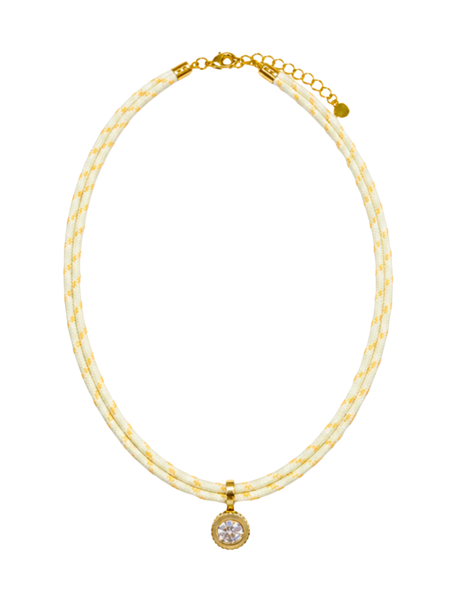 CHLOE DOUBLE CORD NECKLACE - YELLOW