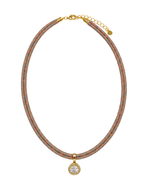 CHLOE DOUBLE CORD NECKLACE - TAN