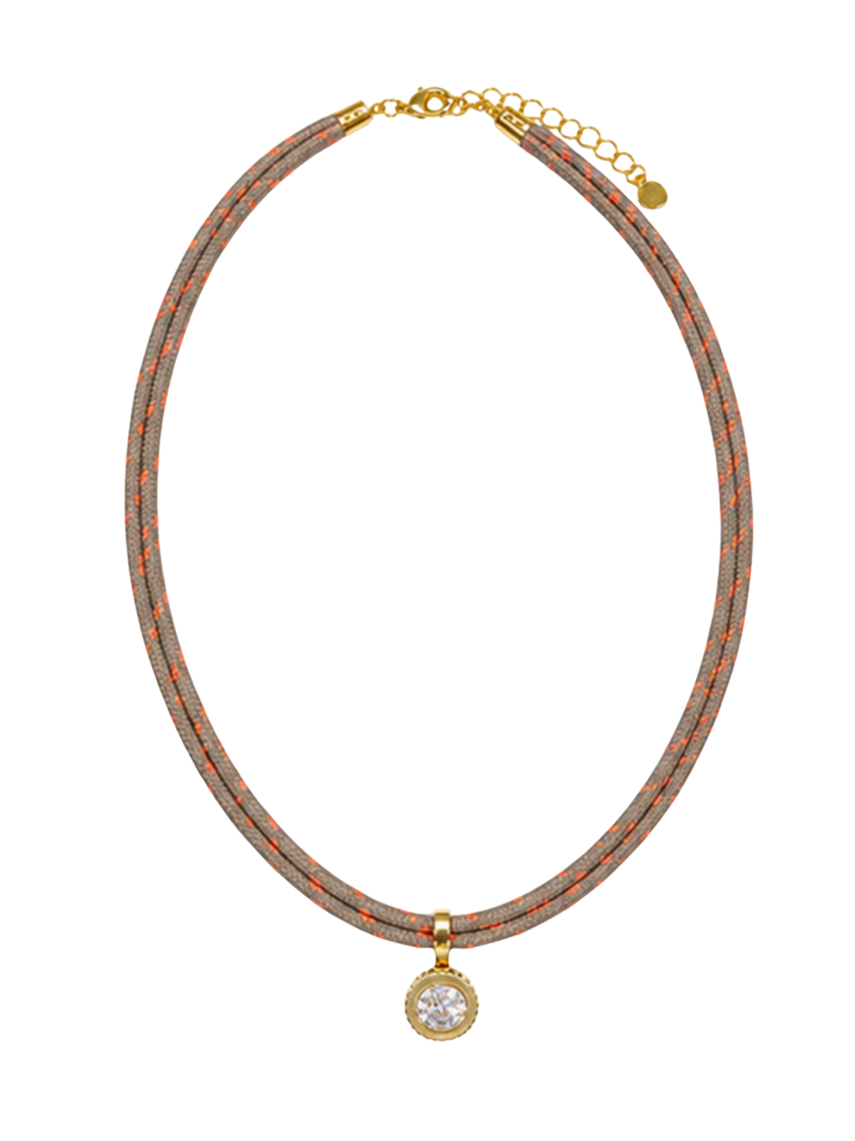 CHLOE DOUBLE CORD NECKLACE - TAN