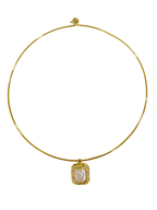 SQUARE PEARL COLLAR NECKLACE