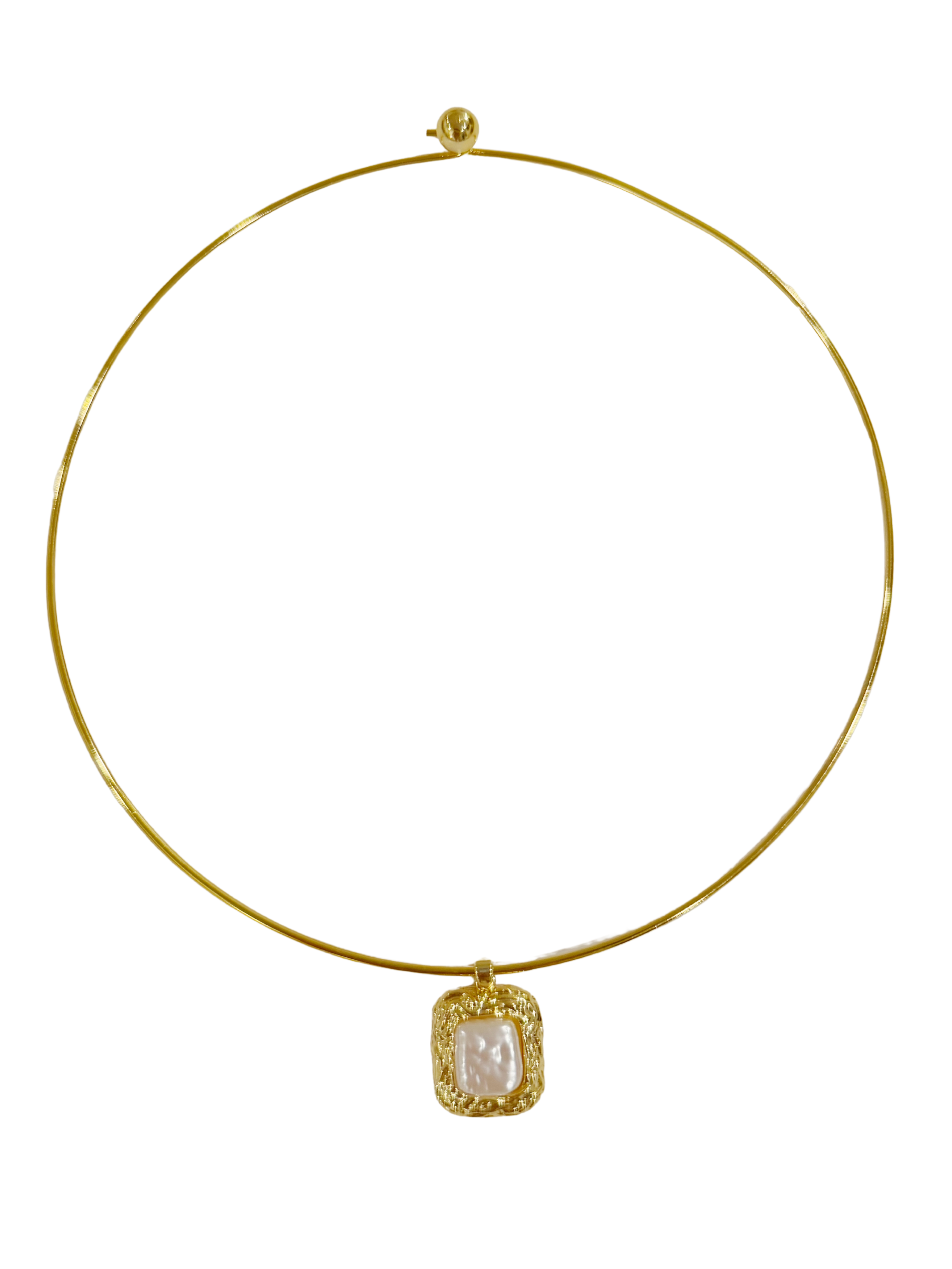 SQUARE PEARL COLLAR NECKLACE