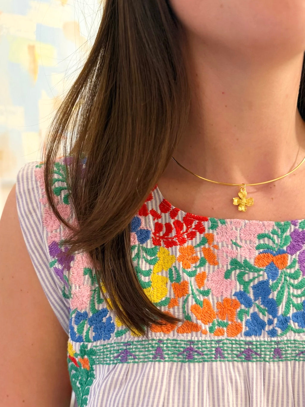 DOGWOOD FLOWER COLLAR NECKLACE