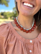 FRANCES HEART NECKLACE -TERRACOTTA
