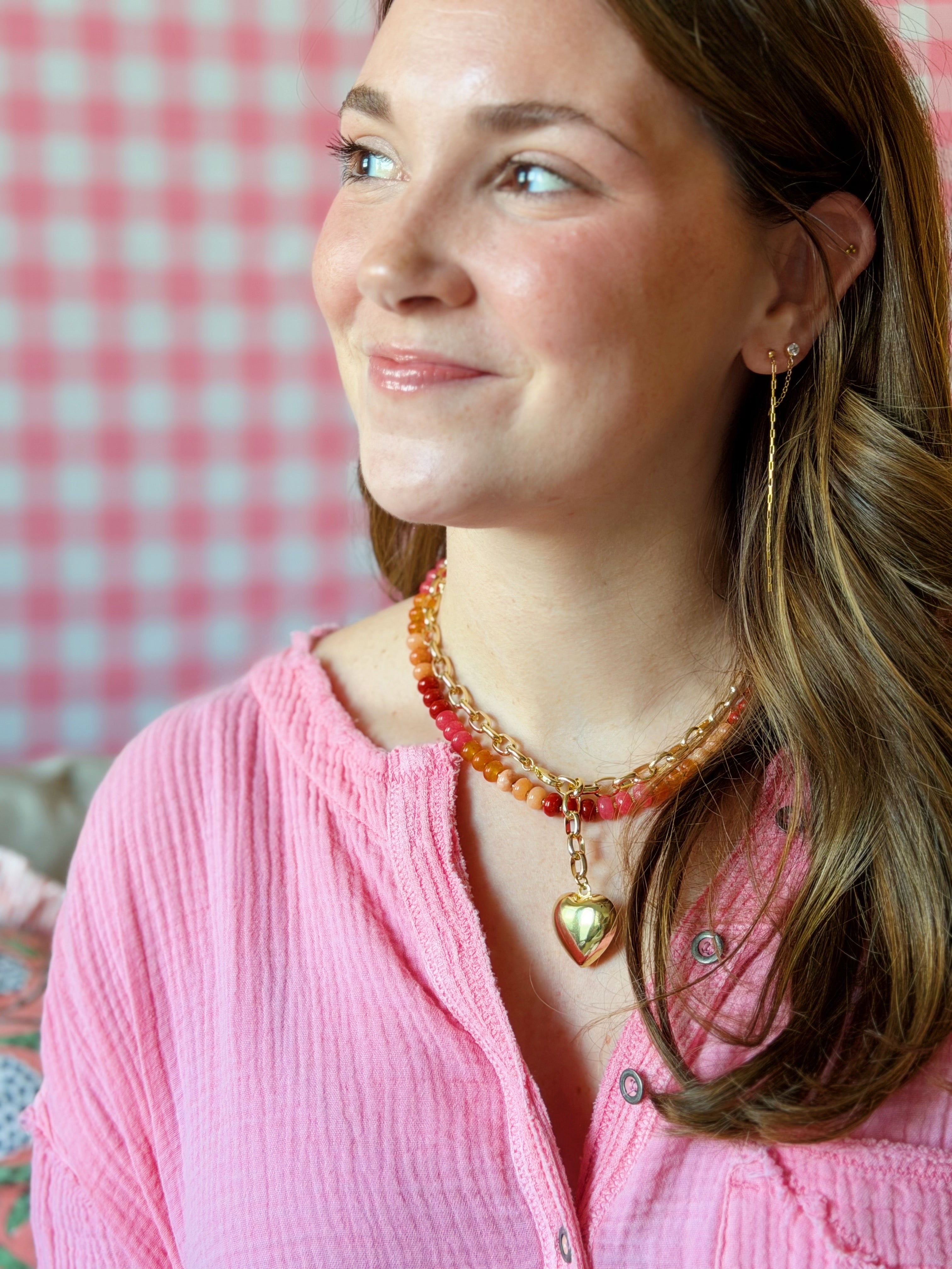 COCO HEART NECKLACE – Pink Pineapple
