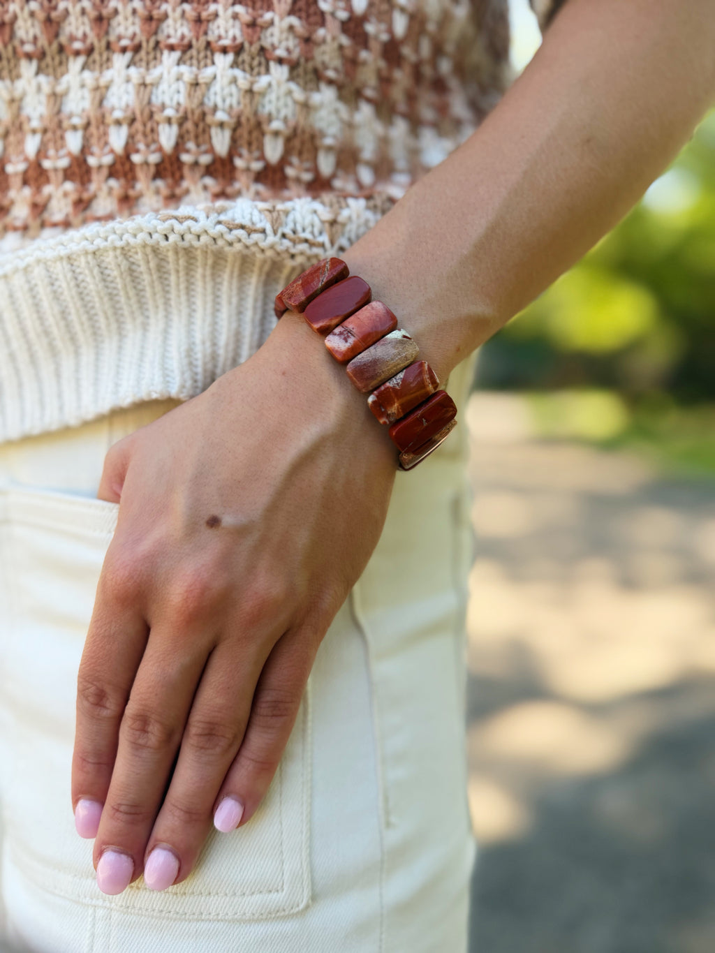 LAUREL BRACELET - CAPPUCCINO JASPER