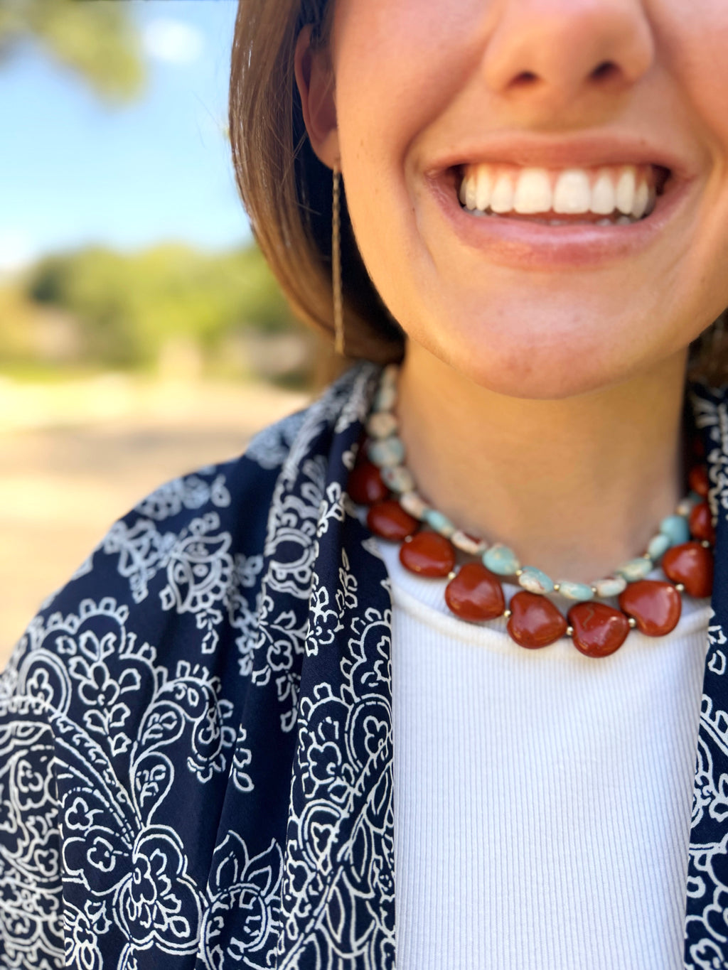 FRANCES HEART NECKLACE - AQUA