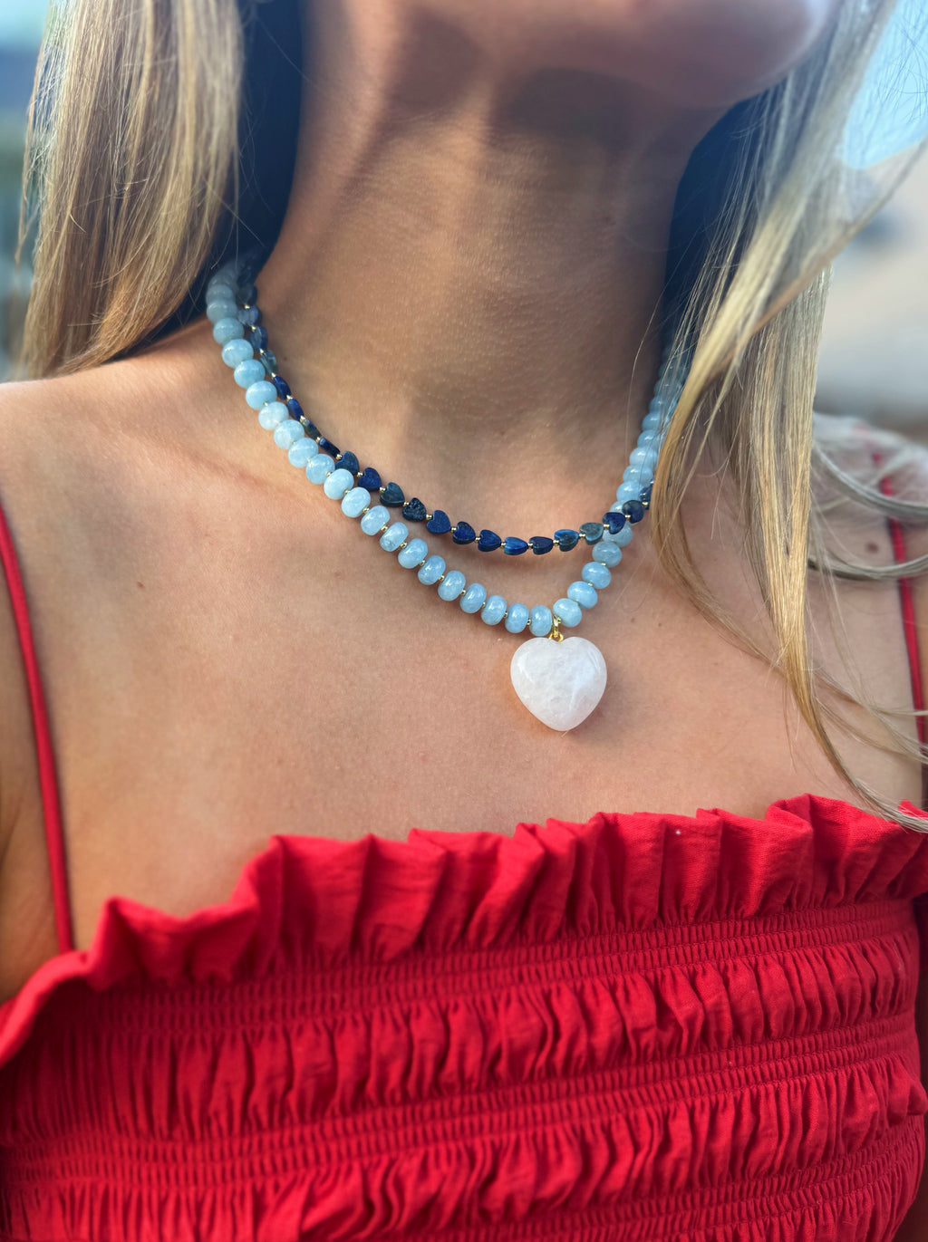 VIRGINIA HEART NECKLACE - BLUE