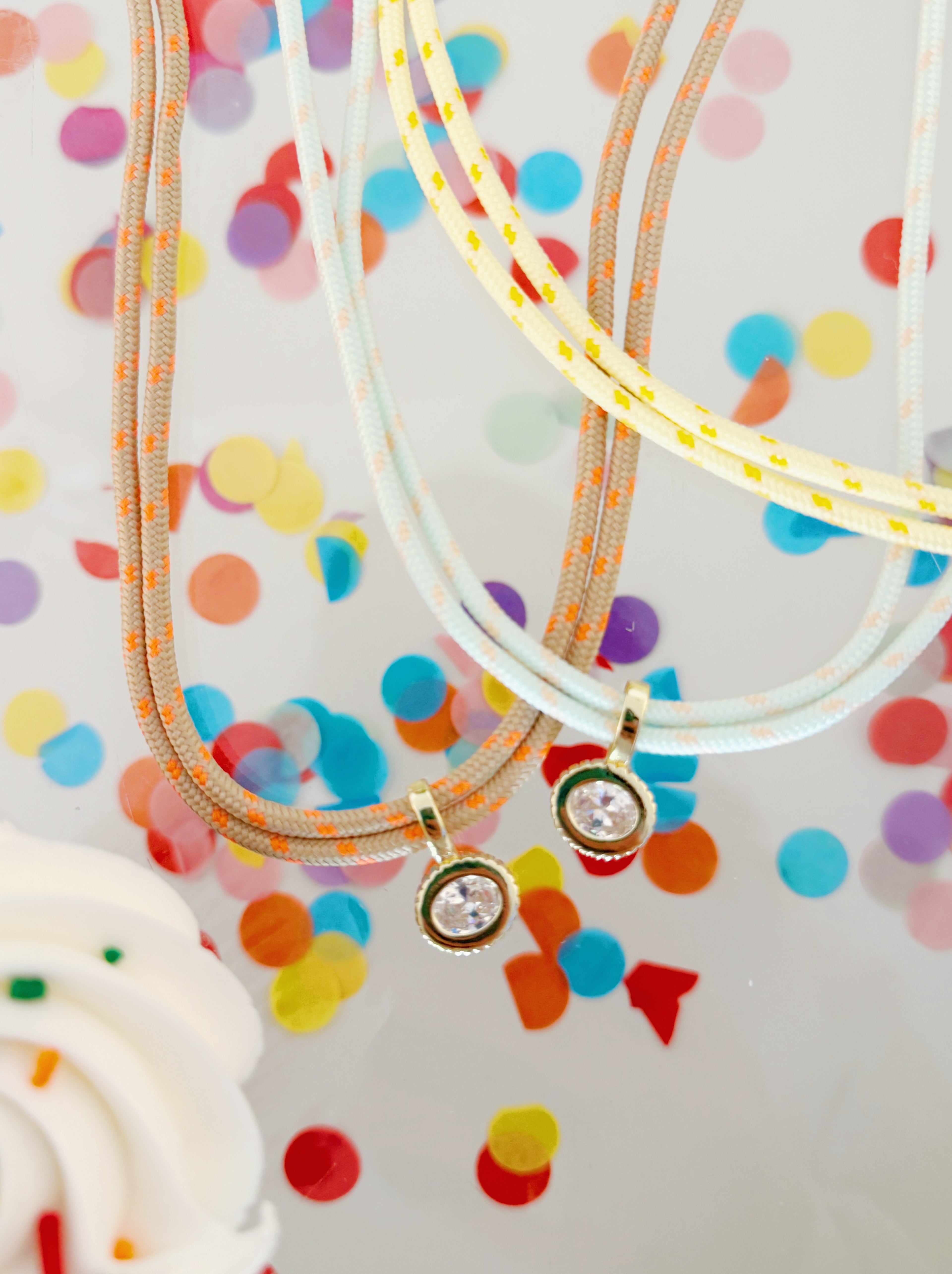 CHLOE DOUBLE CORD NECKLACE - MINT