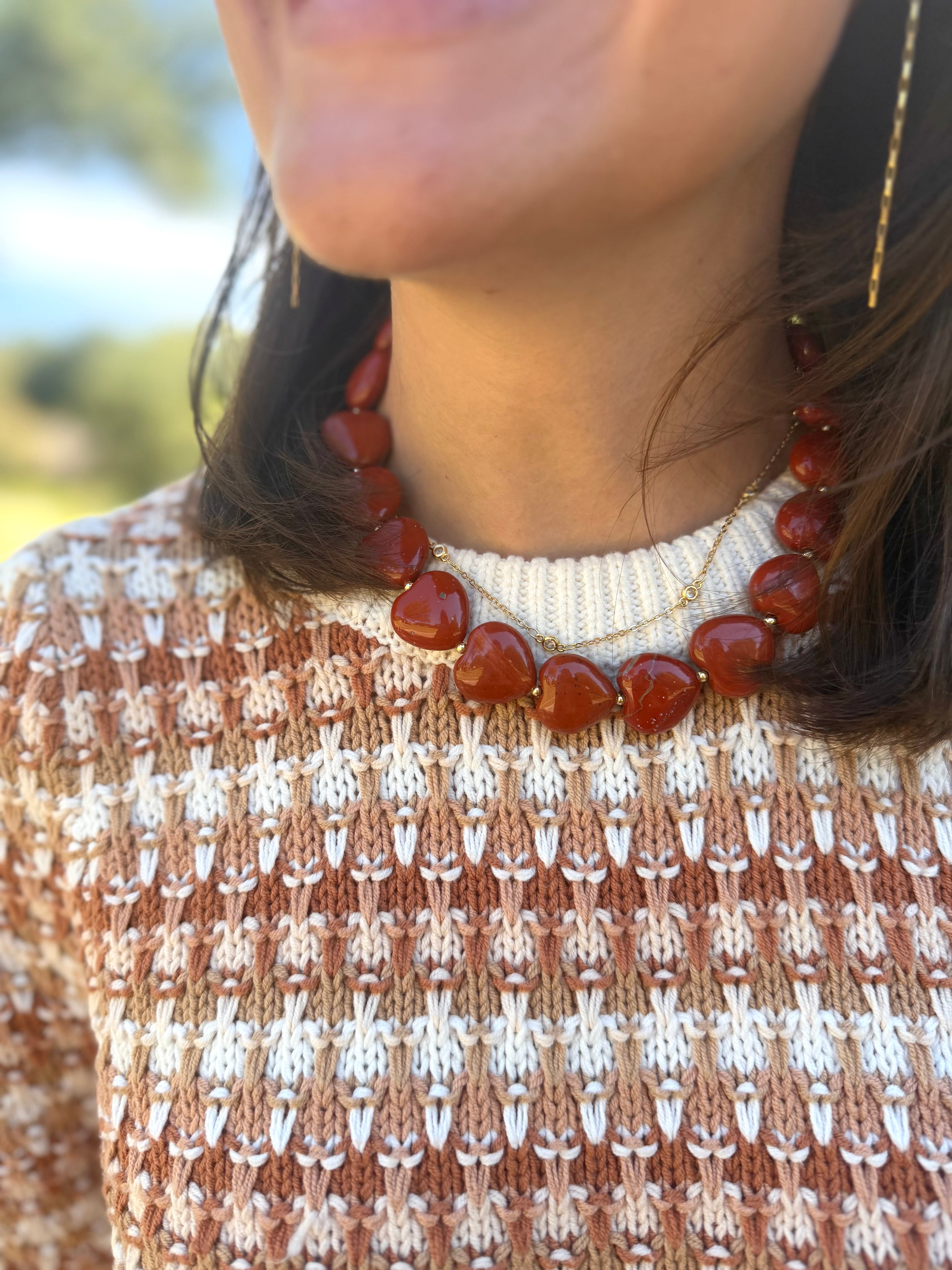 FRANCES HEART NECKLACE -TERRACOTTA