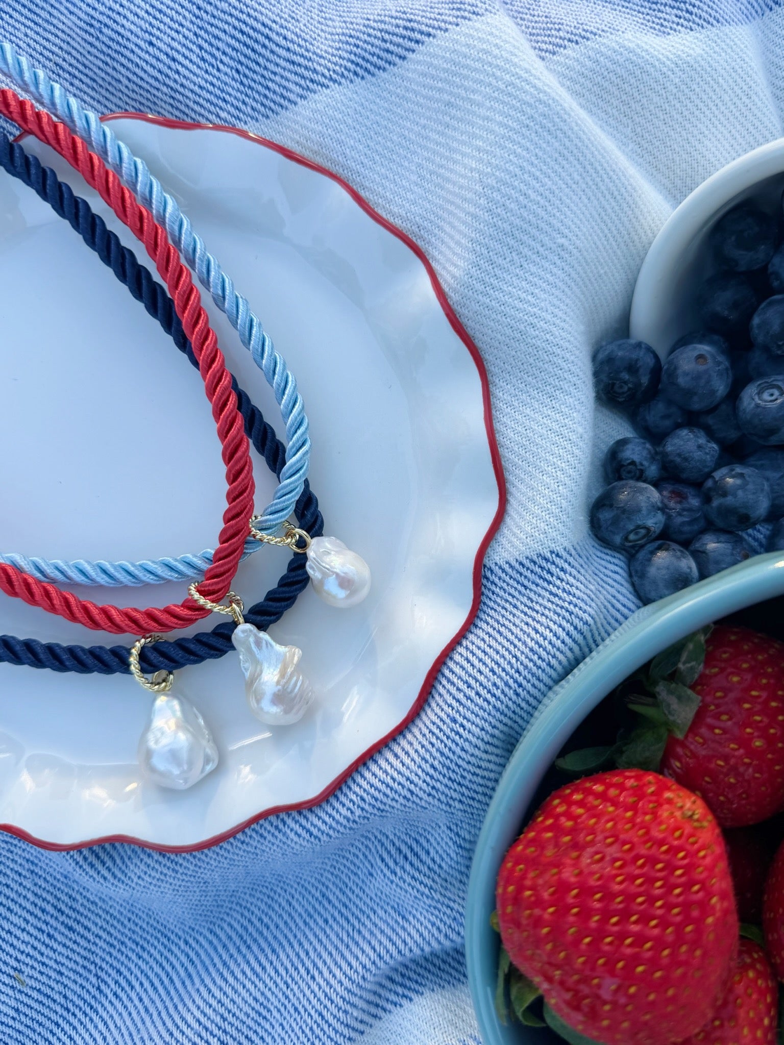 Olivia Pearl Necklace- Red