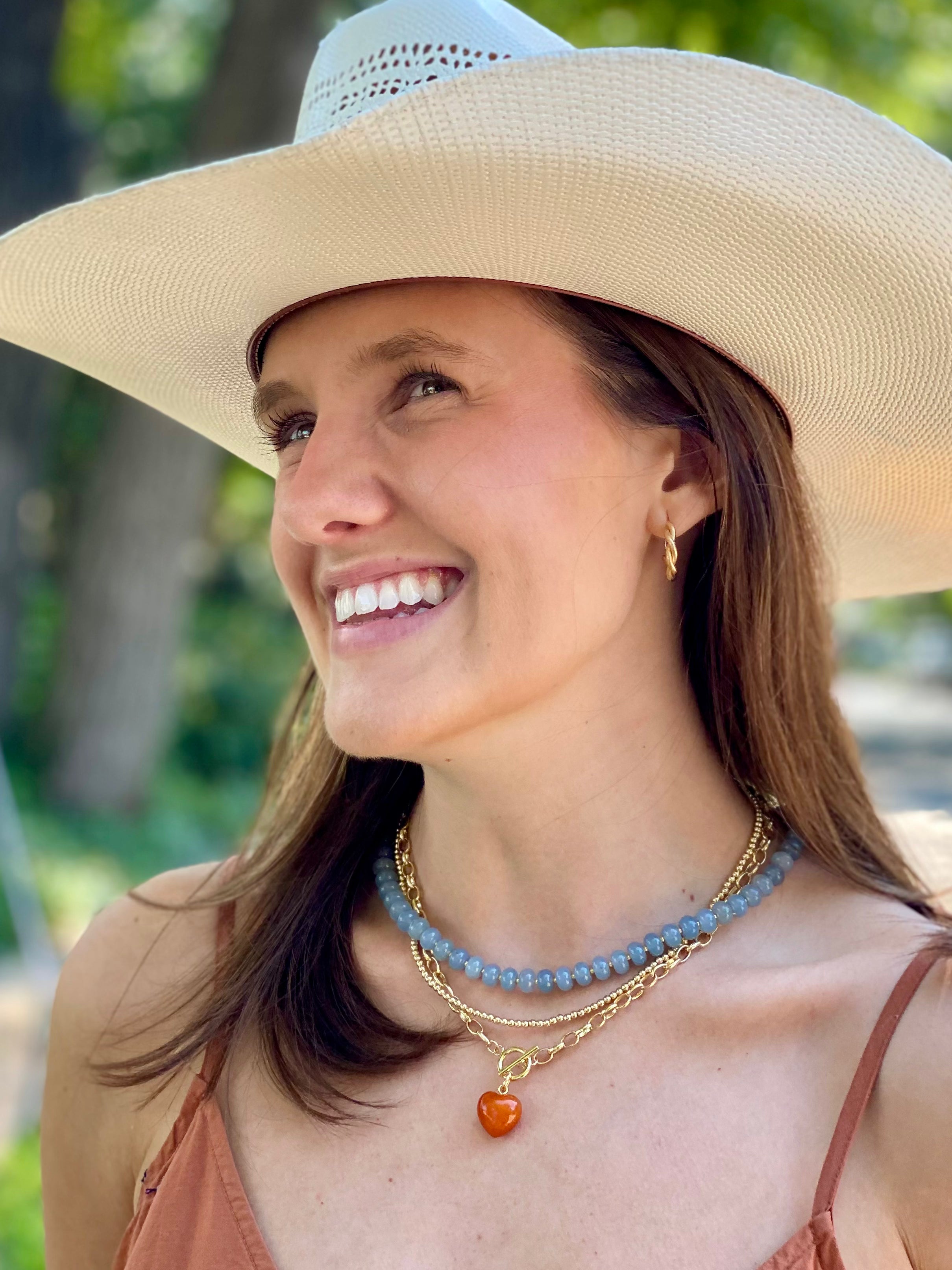 Halftime Heart Necklace Orange