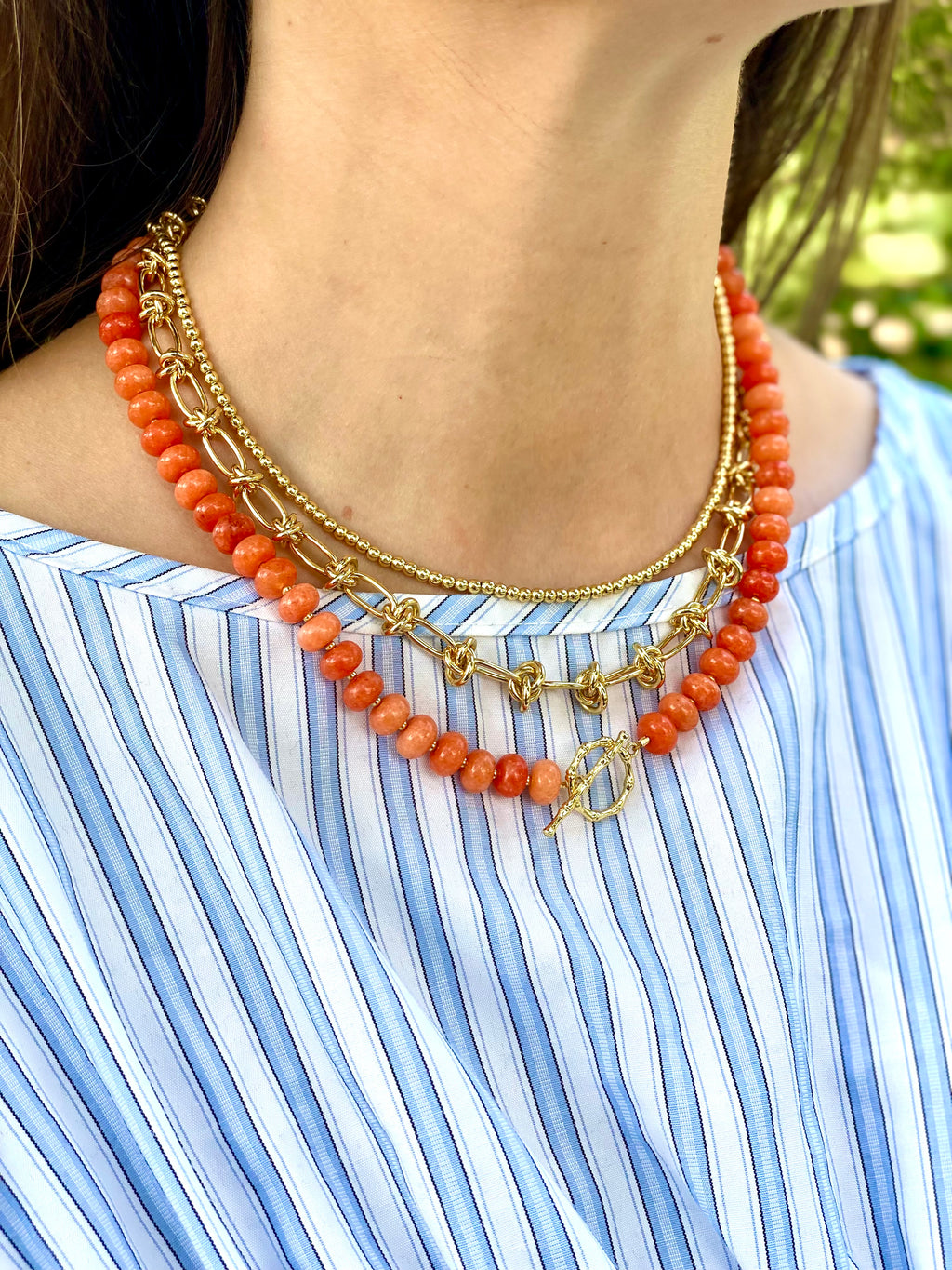 Tailgate Toggle Necklace Orange