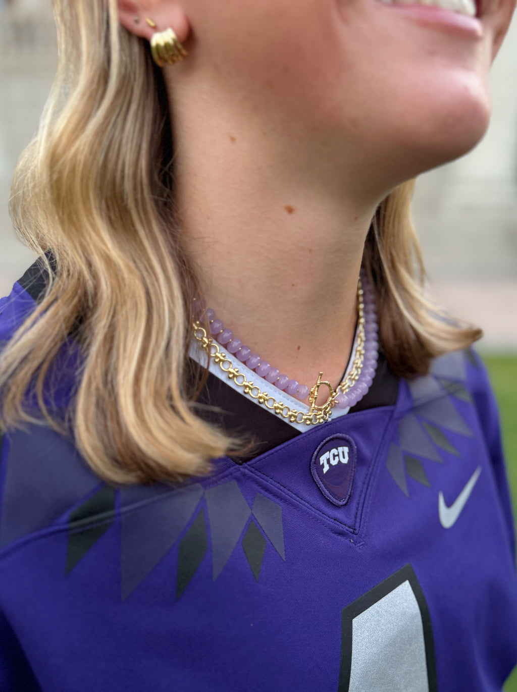 Tailgate Toggle Necklace Purple