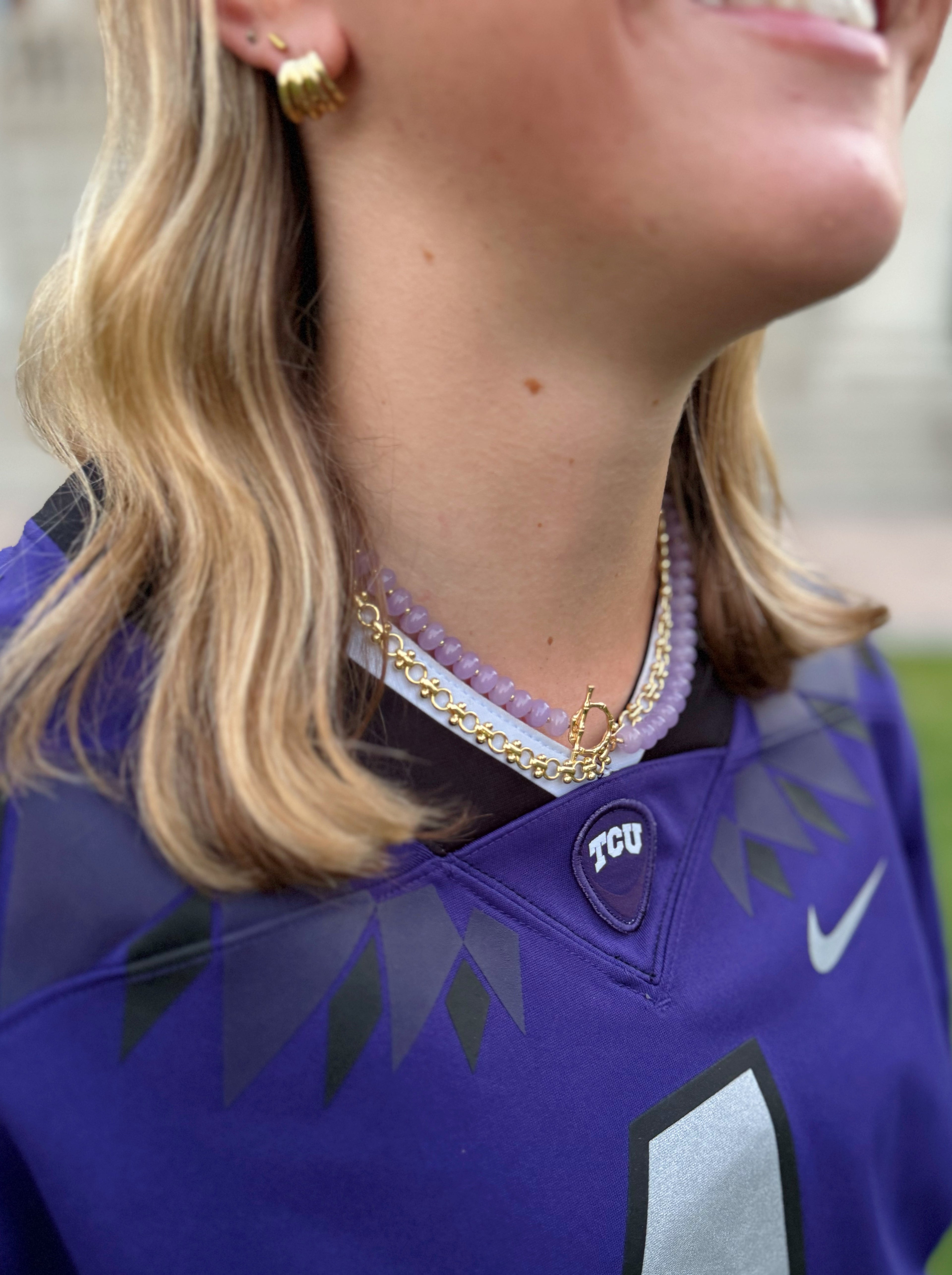 Tailgate Toggle Necklace Purple