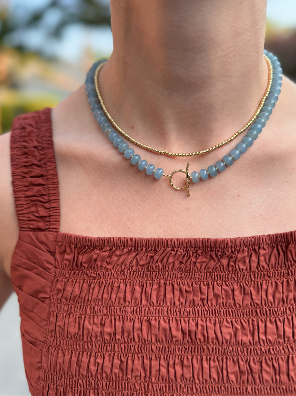 Tailgate Toggle Necklace Blue