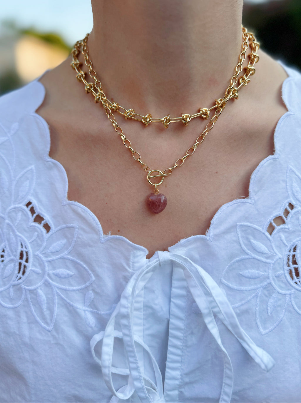 Halftime Heart Necklace Maroon