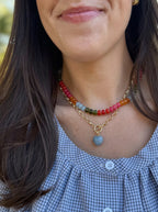 Sky Blue Heart Necklace