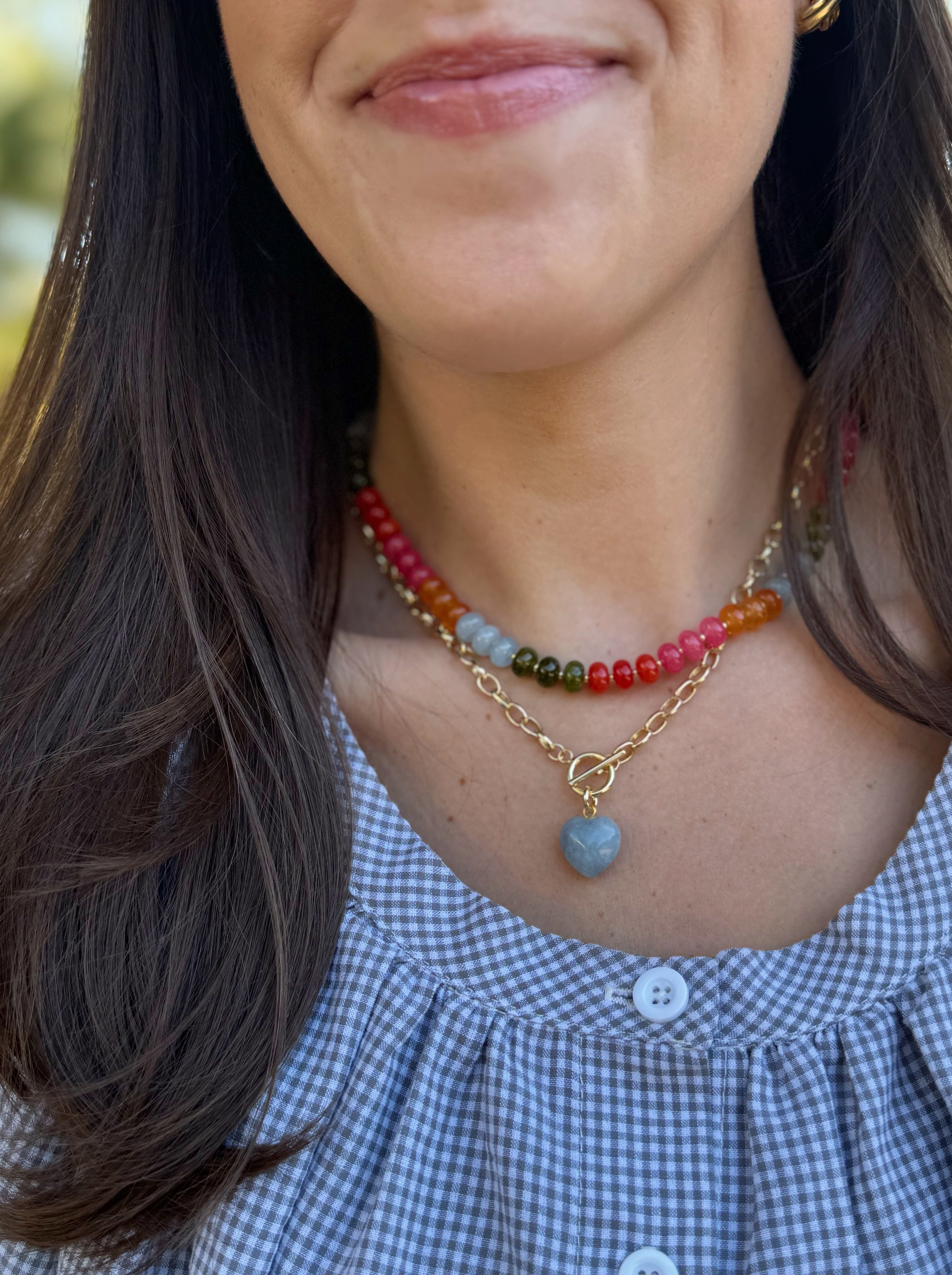 Sky Blue Heart Necklace