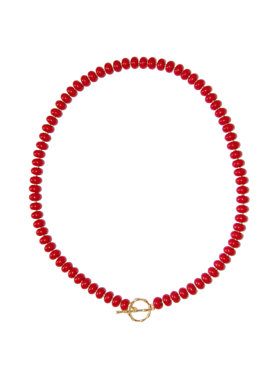 Tailgate Toggle Necklace Red