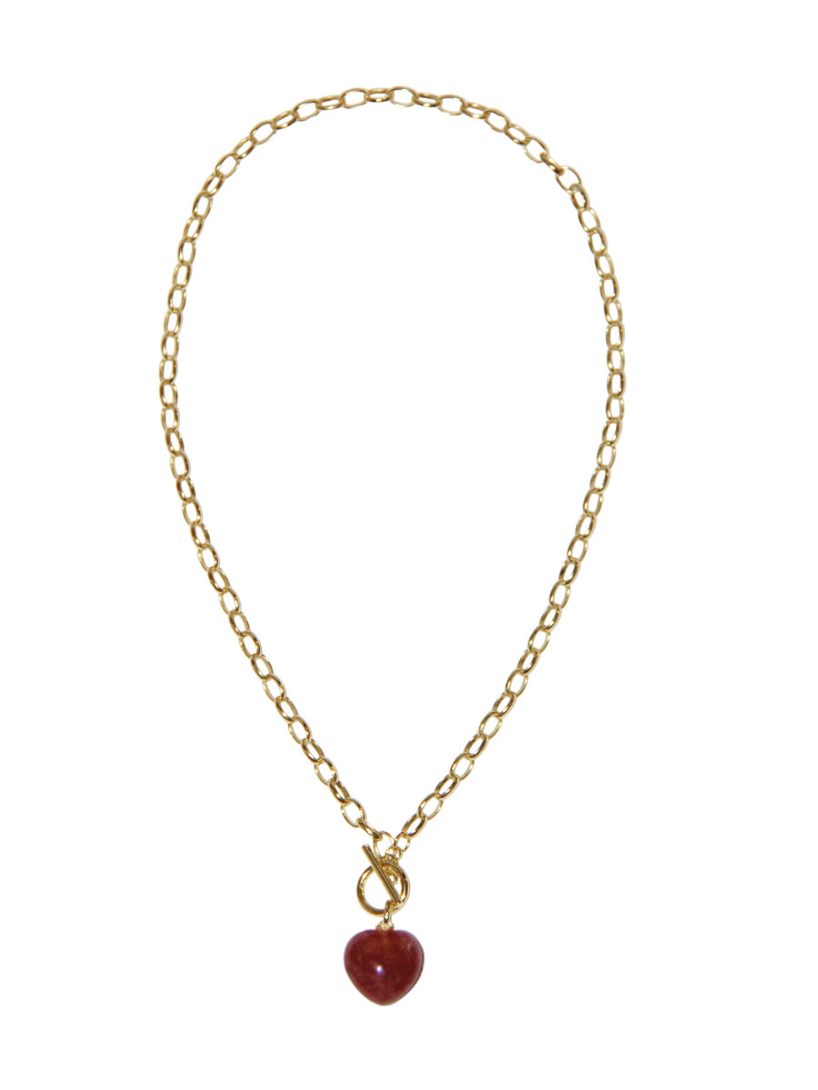 Halftime Heart Necklace Maroon