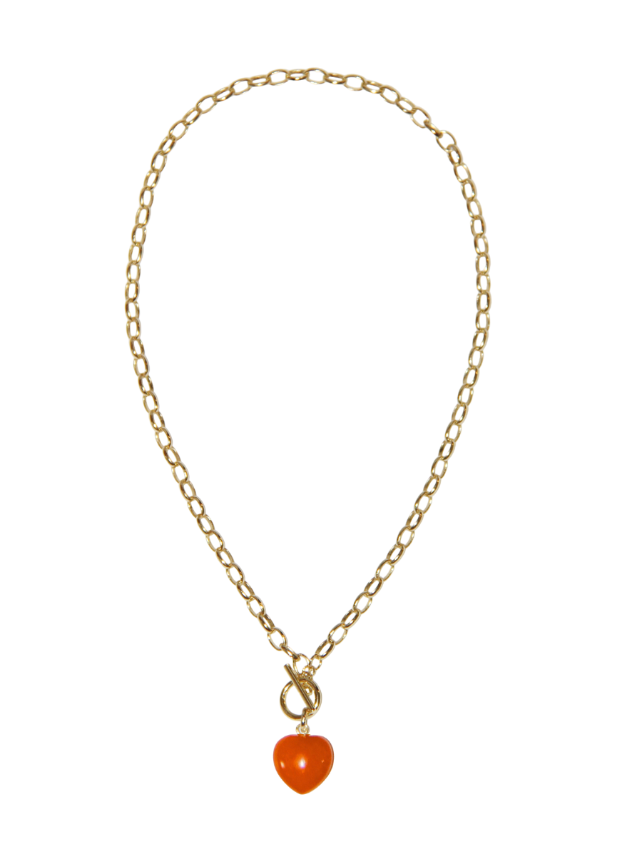 Halftime Heart Necklace Orange